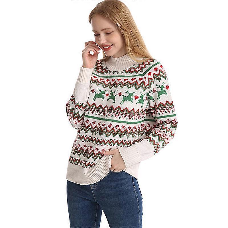 Patterns Reindeer Ugly Christmas Sweater Jumper Pullover Tops