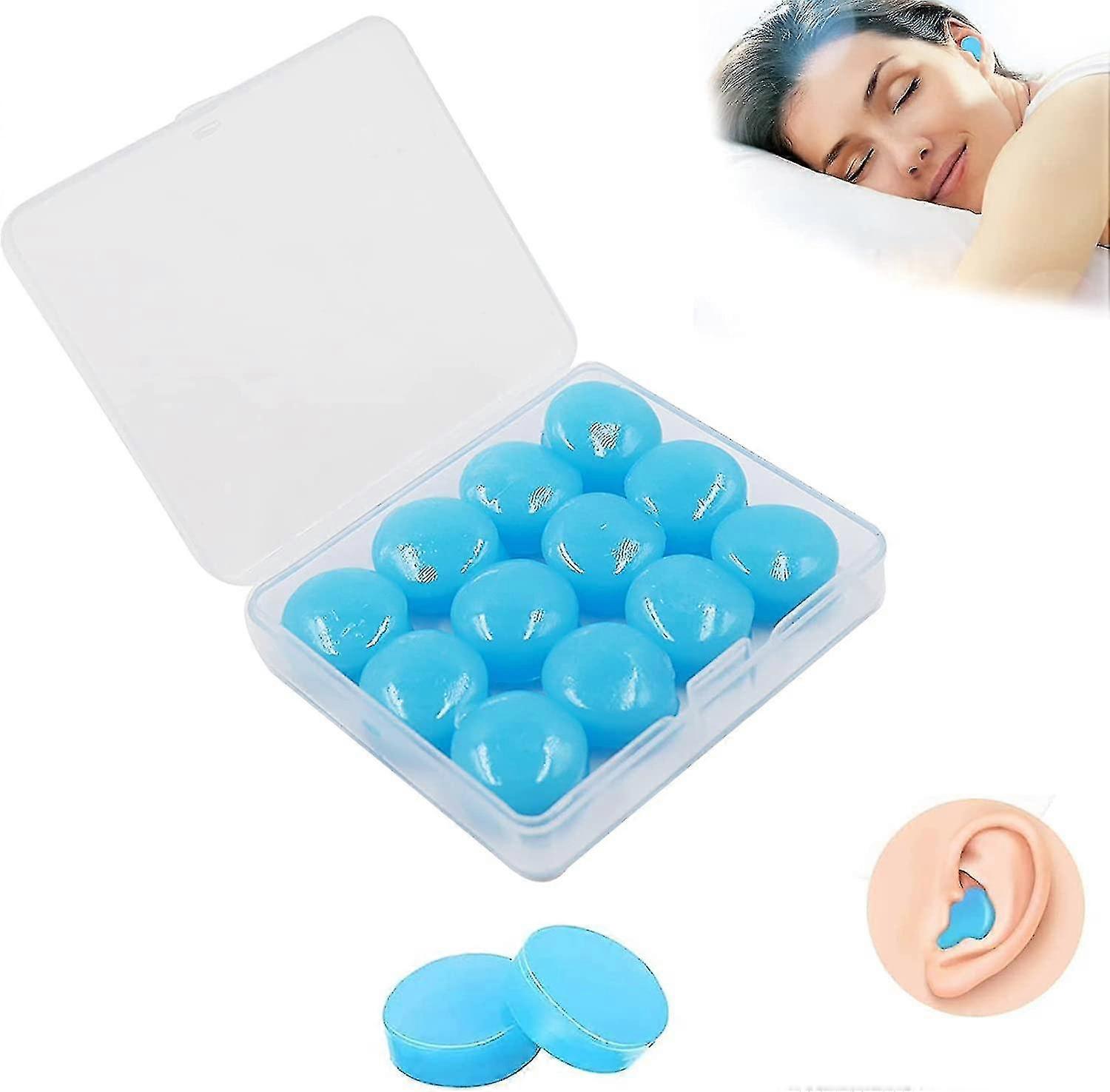 Silicone Ear Plugs,12pcs Gift Soft Reusable Moldable Waterproof Noise