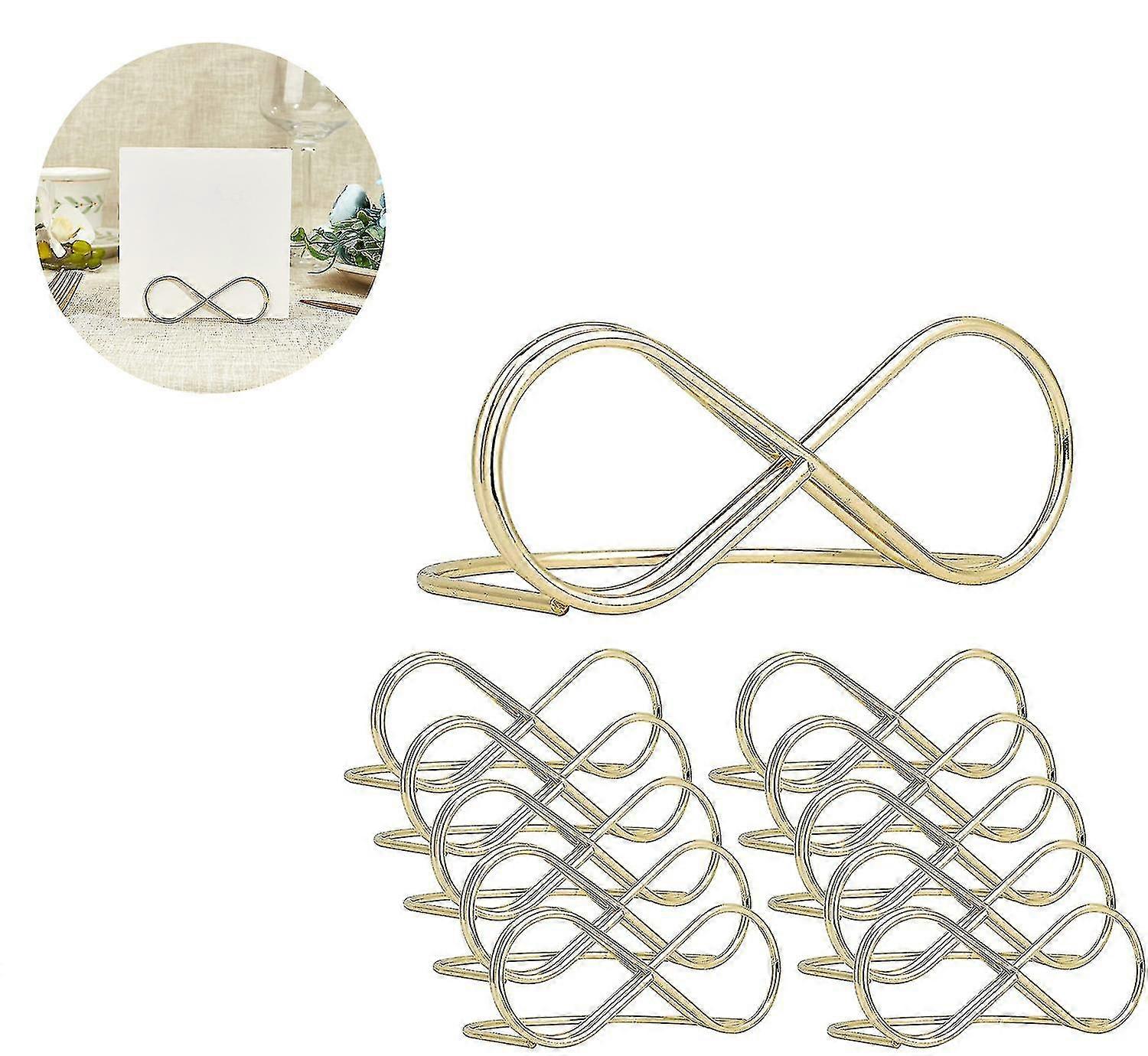 10pcs Gold Iron Message Clip Table Number Holder Stand-mxbc