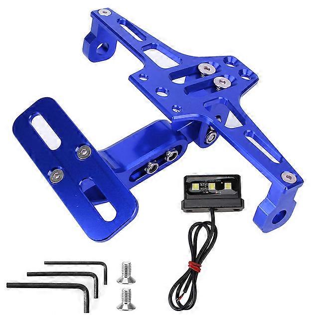 Turn Signal Light Bracket Moto Accessories Motorcycle License Number Plate Holder Frame Adjustable CNC Aluminum with LED Light