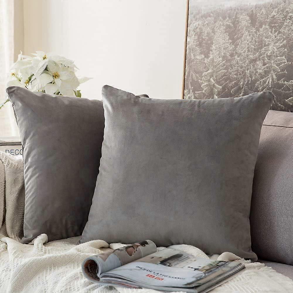 Set di 2 fodere decorative per cuscini in velluto federa per divano Super Smooth Soft Com ^