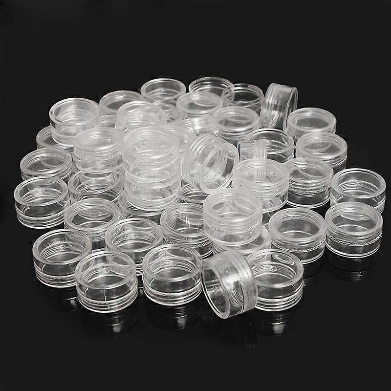 12 Pack Clear Plastic Round Storage Boxes 2.5ML Mini Cosmetic Sample Containers Small Bead Boxes