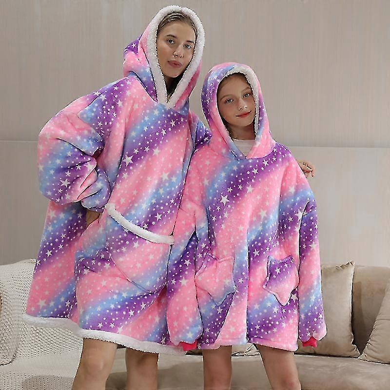 Nadrozmerná deka s kapucňou Family Look Domáce oblečenie Plyšová fleecová sherpa deka Chilren Deka s kapucňou