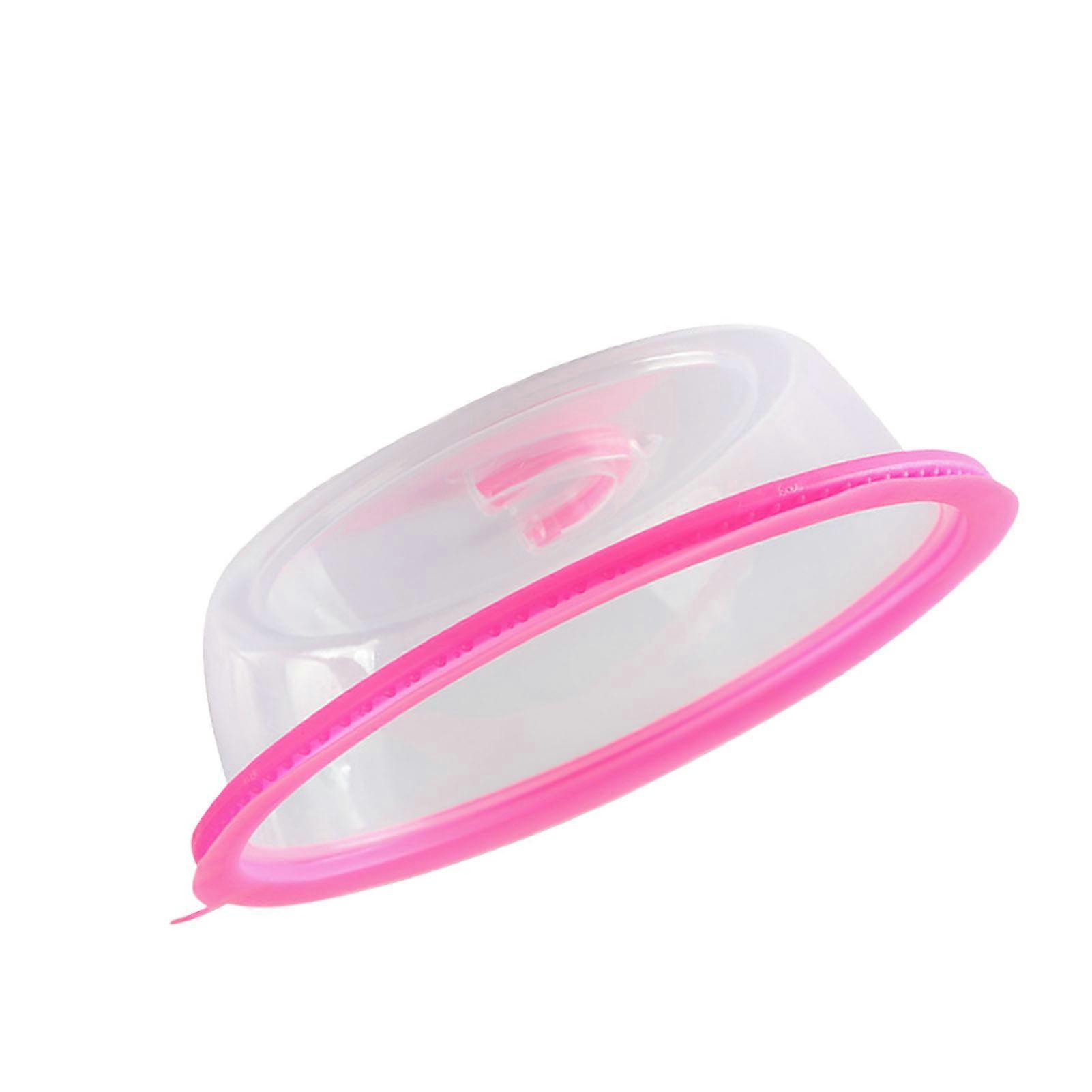 PP Stackable Transparent Microwave Heating Sealing Plate Cover Pink