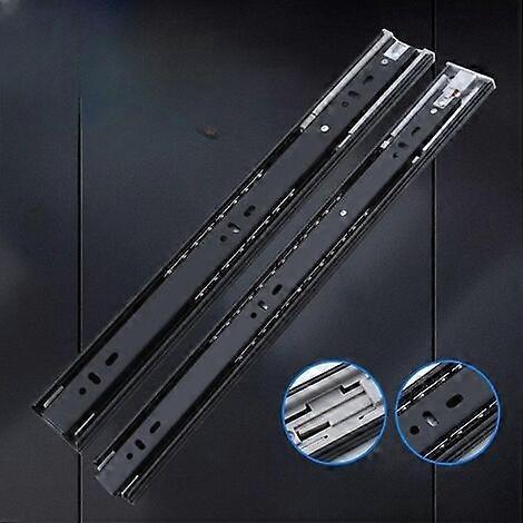 GROOFOO Drawer Slide with Shock Absorber Drawer Slide 45kg Load Capacity with Ball Bearing 600mm Full Extension, Side Mounted 1 Pair