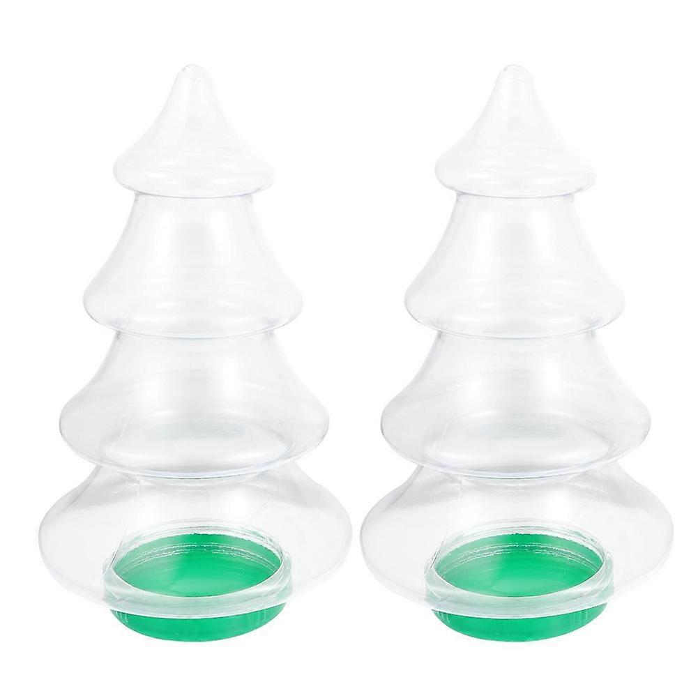 2Pcs Jars Shaped Plastic Cookie Jars with Lids Lovely Bottles 1.55L