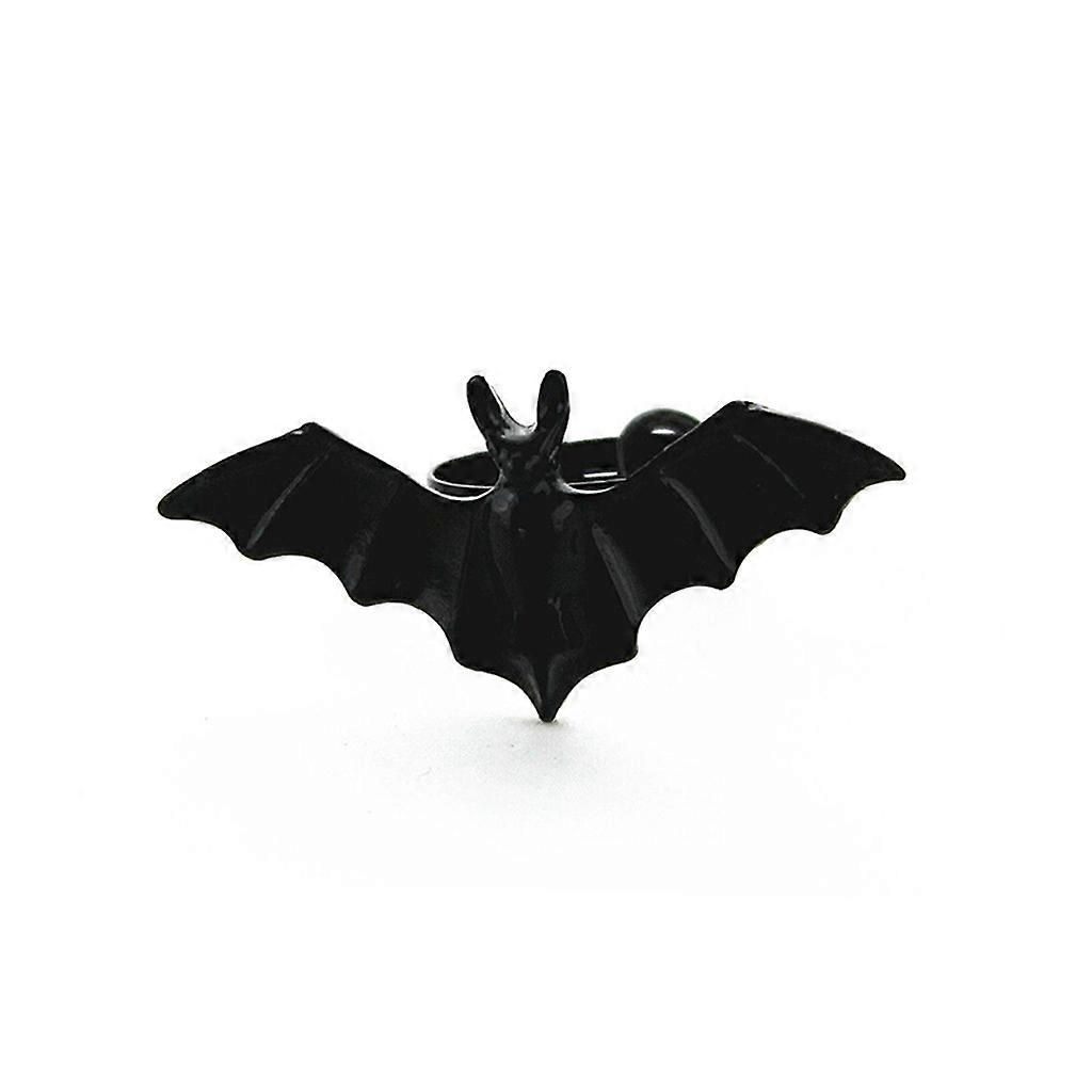 Kawaii Black Bat Knuckle Ring Adjustable Opening Finger Ring Halloween Ring Ins