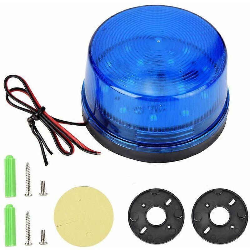 Lampe Clignotante LED Stroboscopique 12V Bleue - Balise D'avertissement Sans Son, Pour Véhicule Ou Chantier