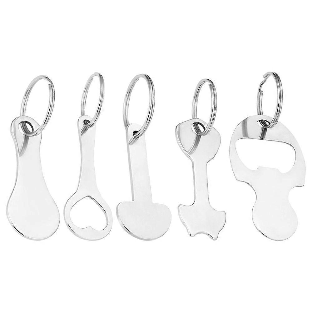 5pcs Trolley Tokens Key Ring Metal Small Tokens Shopping Cart Tokens Portable Cart Tokens