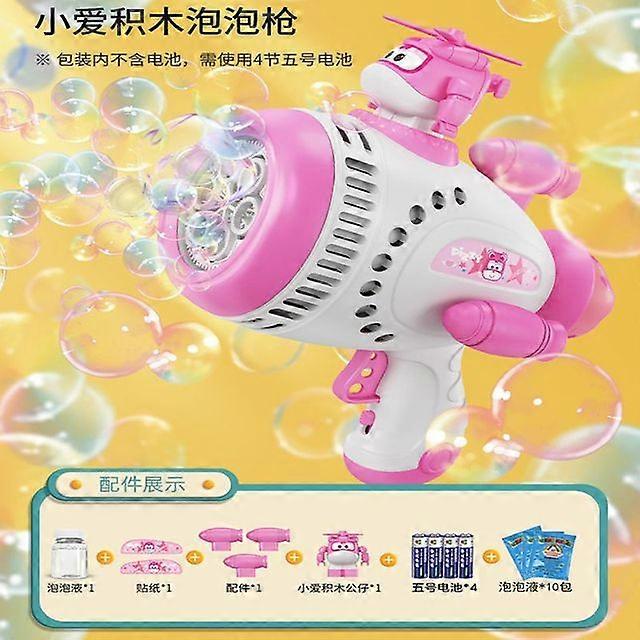 Anime Electric Rocket Bubble Play Sprinkers Machine Handheld Automatic Light Bubble Play Sprinkers Gun Kids Outdoor Battle Toys With Bubble Play Sprin