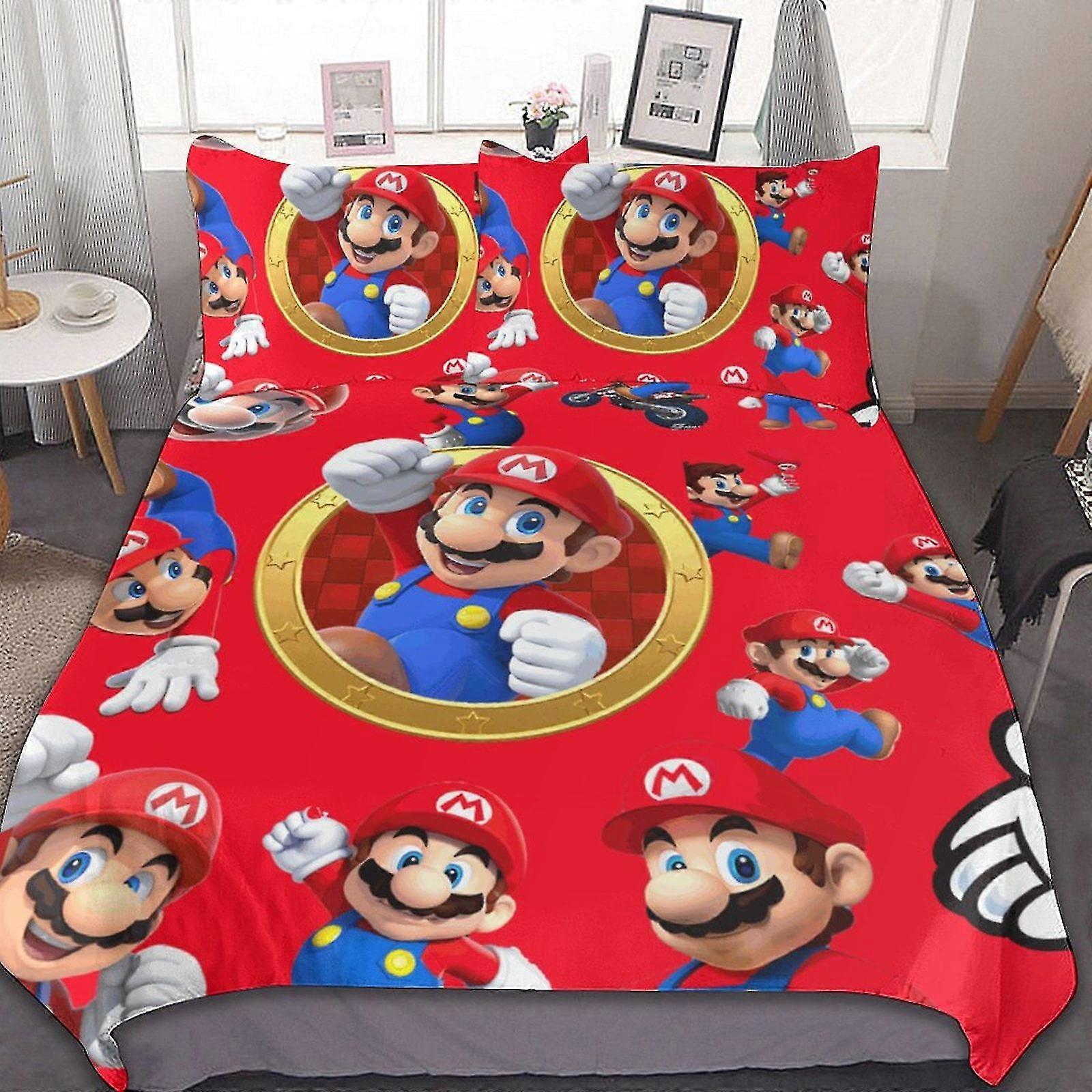 b1570 Lagner Mario Character 3 3 stk 3 stk sengetøj sæt 1 dynebetræk og 2 pudebetræk lagner gb1570