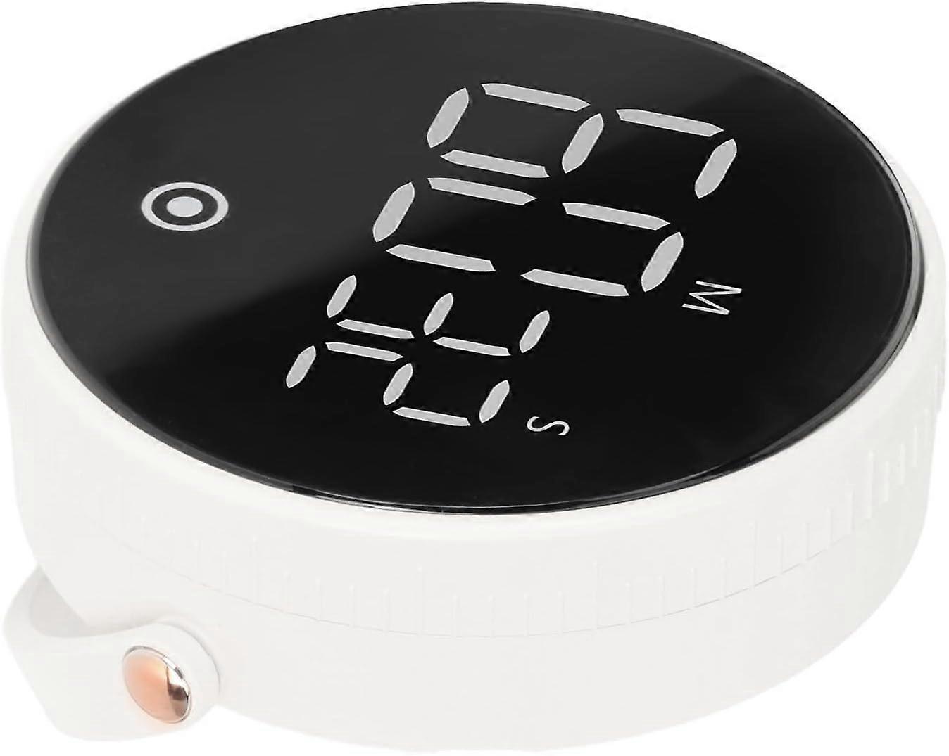 Kitchen Timer, Low Noise Magnetic Digital Kitchen Timer Silicone Buttons 3in LED for Classroom (White)