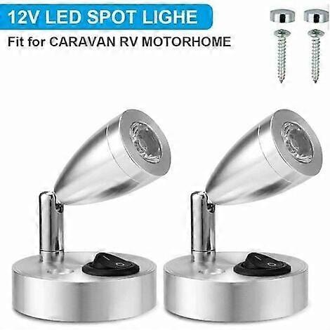 12V LED Spotlight Reading Light Adjustable Switch Warm Light for RV Van LED Interior Light (2pcs)