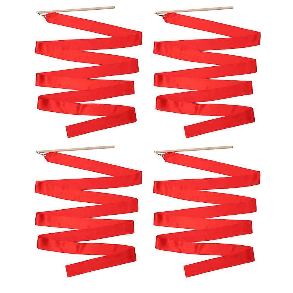 4Pcs Gymnastics Ribbons Dancing Gymnastics Ribbons Performance Dancing Ribbons