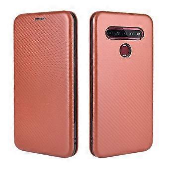 Case for LG K41S/ LG K51S Carbon fiber Leather Case Folio Flip