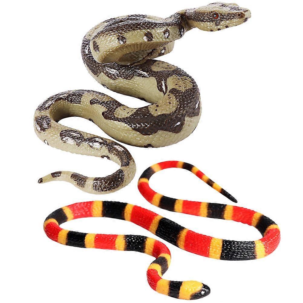 2Pcs Simulation Snake Toy Fake Snake Model Plastic Snake Model Haunted House Snake Prop
