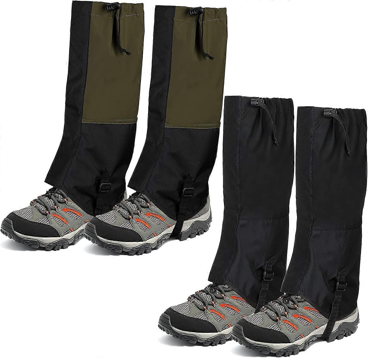 2 Pairs Waterproof Snake Gaiters Adjustable Shoe Gaiters Thick Leg Gaiters Hiking Army Snake Guards Snow Boot Gaiters Camping Climbing Skiing Skating
