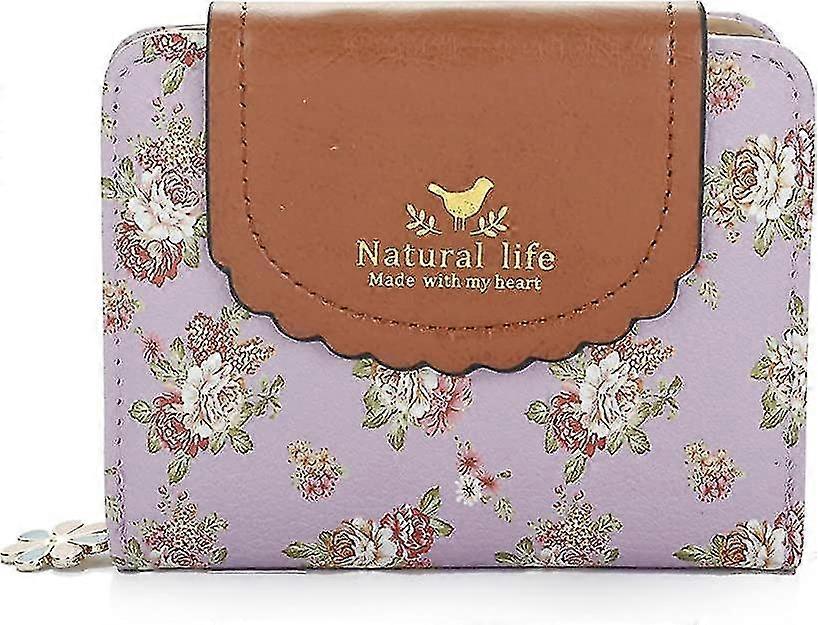 Women's Double Sided Wallet With Floral Pattern-MXBC