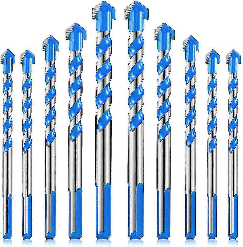 10 Pieces Triangular Drill Bit Set Multifunctional Triangular Handle Drill Bits Tw