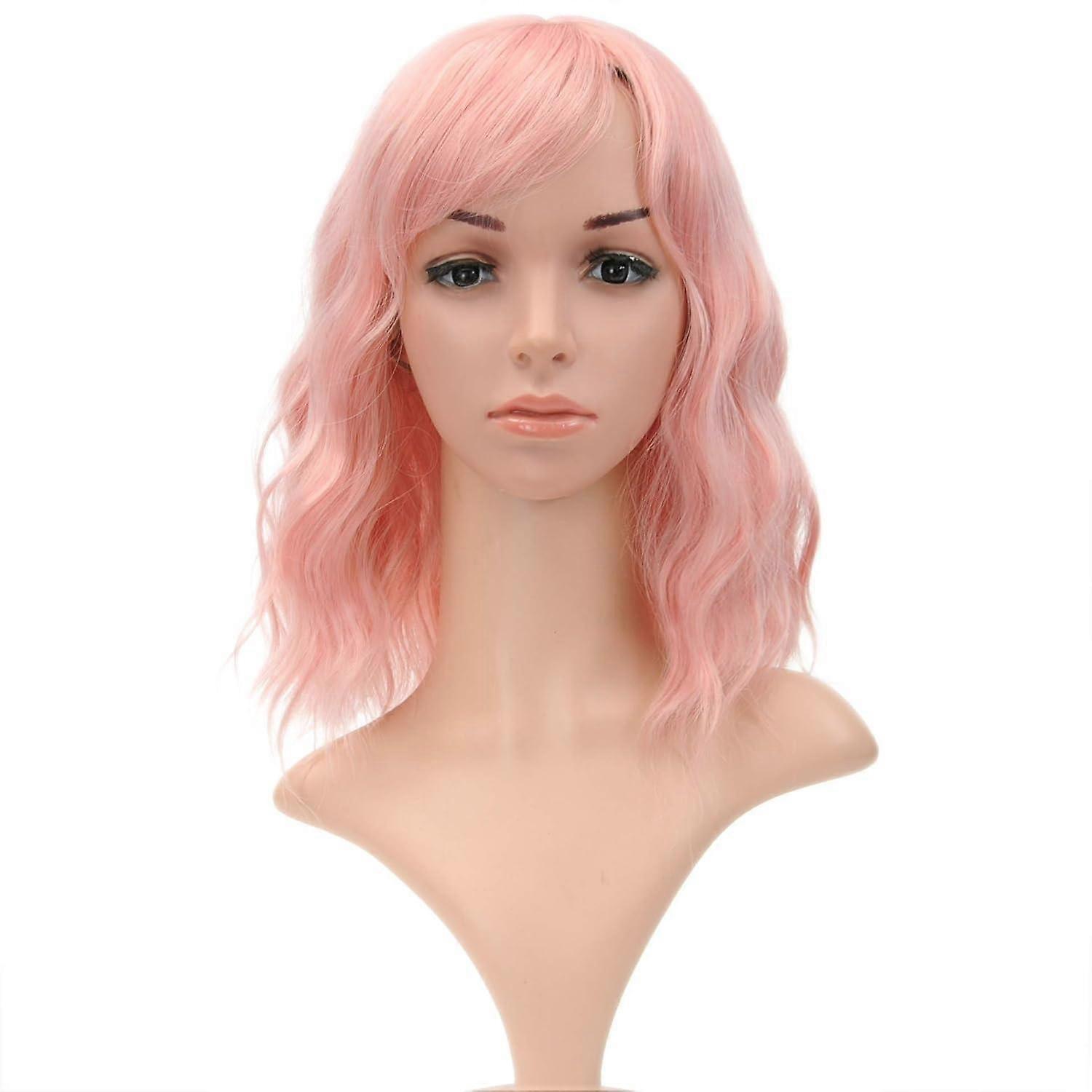 Short Wavy Bob Wigs for Women Purple Curly Bob Wigs