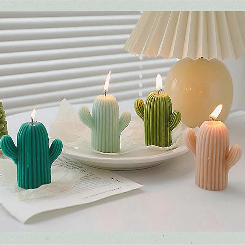6 stks 3D Cactus Kaars Gesimuleerde Plant Set Home Decoratie Kaars Thee Decor Licht 2022 E1A6