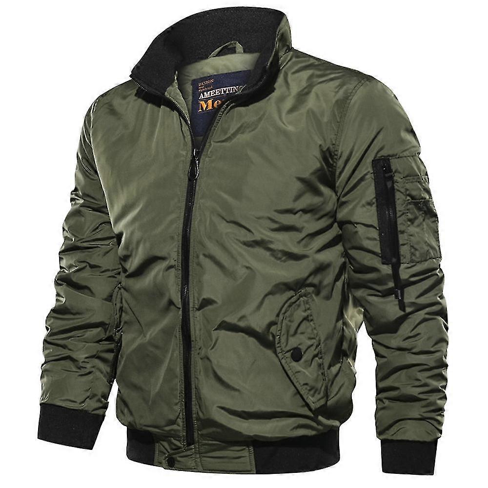 Men Bomber Jacket Biker Motorcycle Pilot Coat Winter Outerwear
