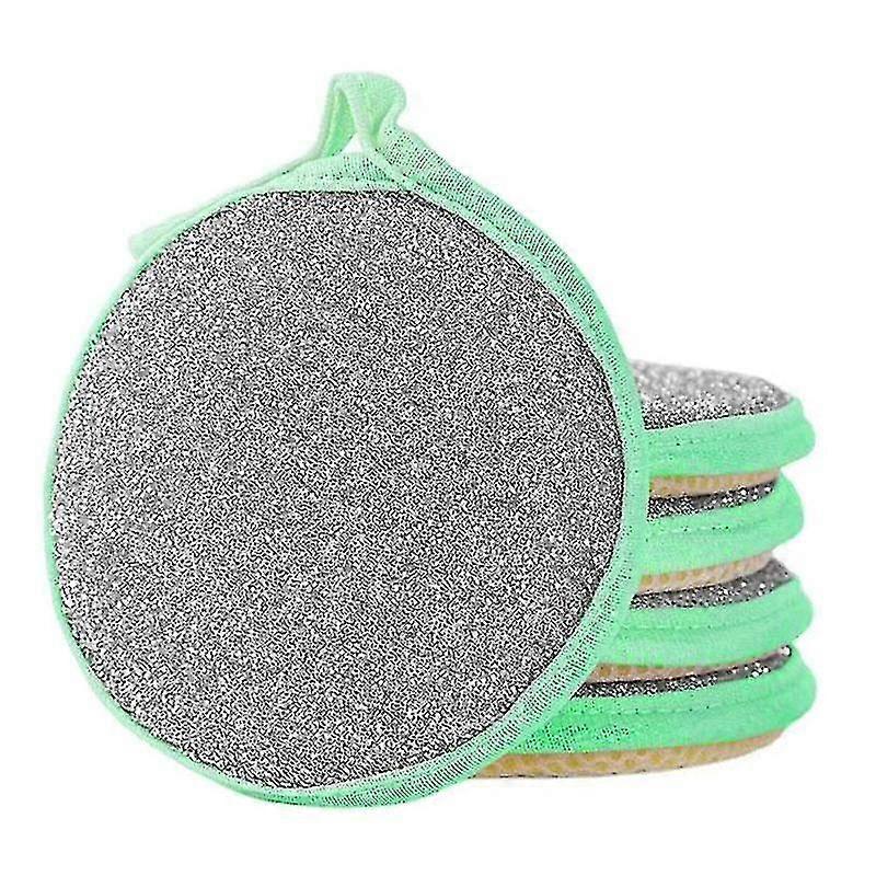 5x Double Sided Scouring Pads - Green