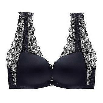 Weibliche Weste vorne Reißverschluss Push Up BH Spitze Wireless für Frauen