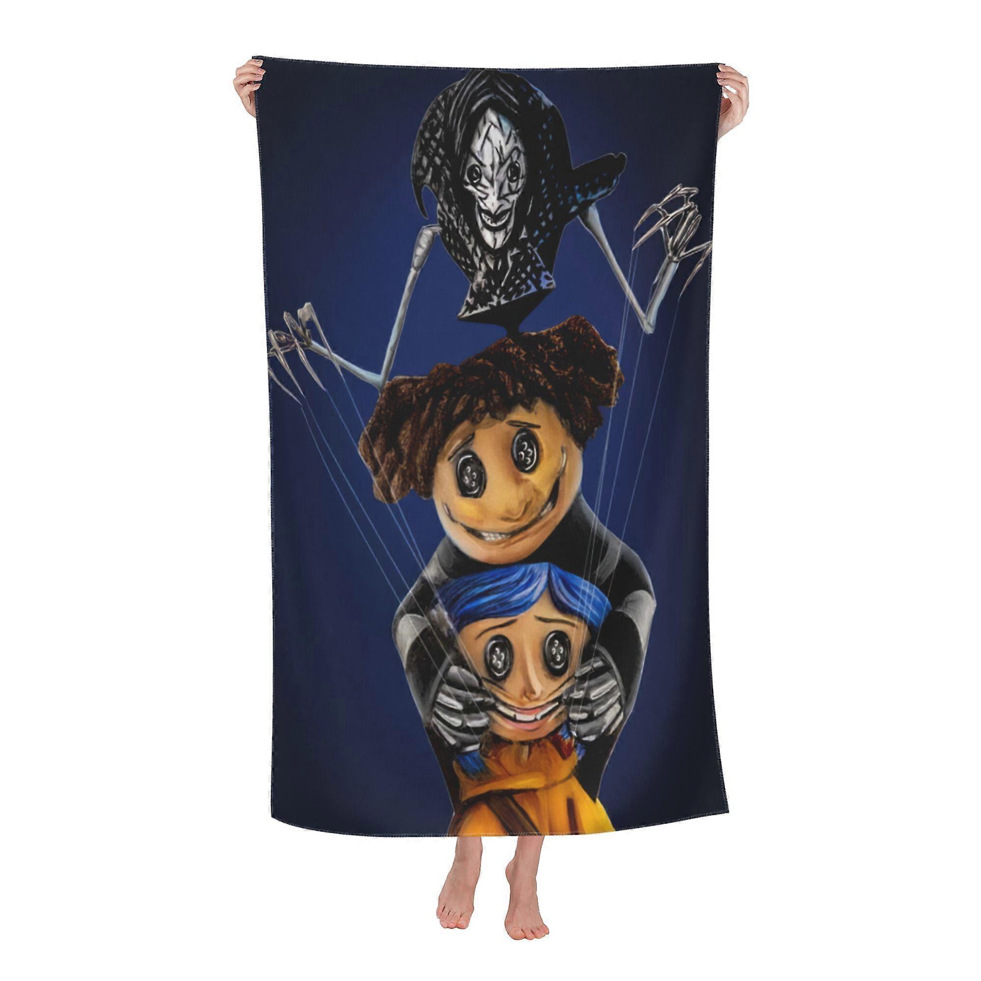 w252Toalla de playa Coraline, toalla de baño grande de microfibraqlx252