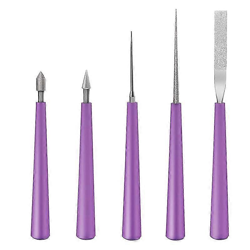 5PCS Bead Reamer Set Diamond Tipped Bead Reamer Beading Hole Enlarger Tool for Glass Plastic Metal