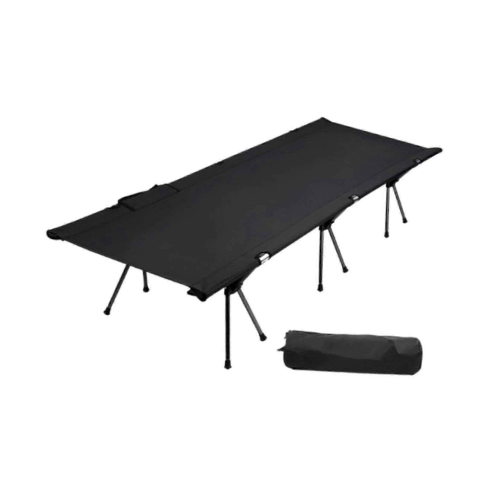 Camping Cot Portable Practical Heavy Duty Foldable Bed for Beach Dorm Picnic Black