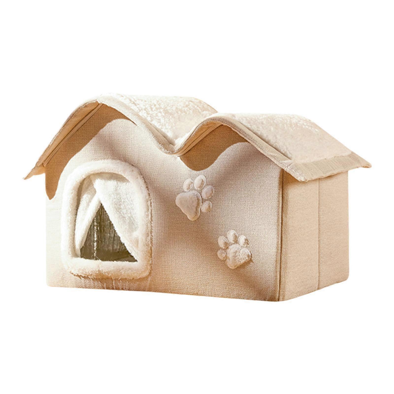 Cat Bed for Indoor Cats Calming Sleeping Snooze Cat House for Cats Puppy Dog M