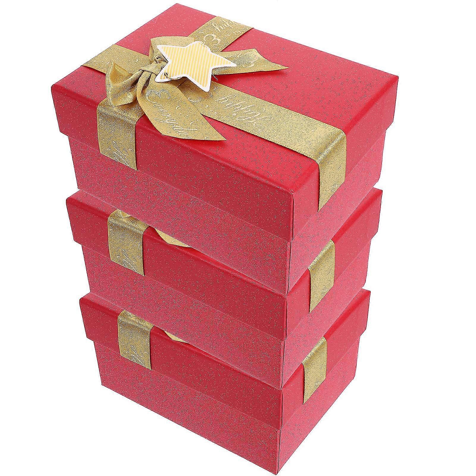 3 قطع عيد الميلاد مهرجان الحلوى علب الهدايا تغليف مربع هدية صغيرة عطلة صناديق ورق Goodie