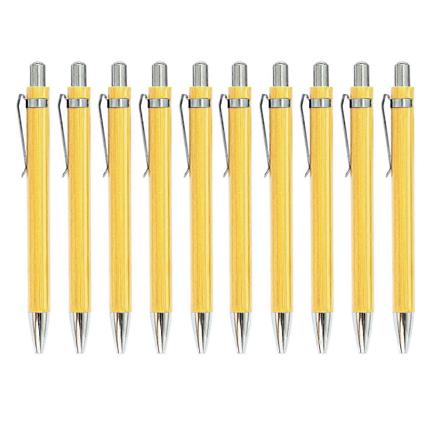 10Pcs Bamboo Pens Detachable Writing Fluently Refill Replaceable Thin Nib Design Comfortable Grip