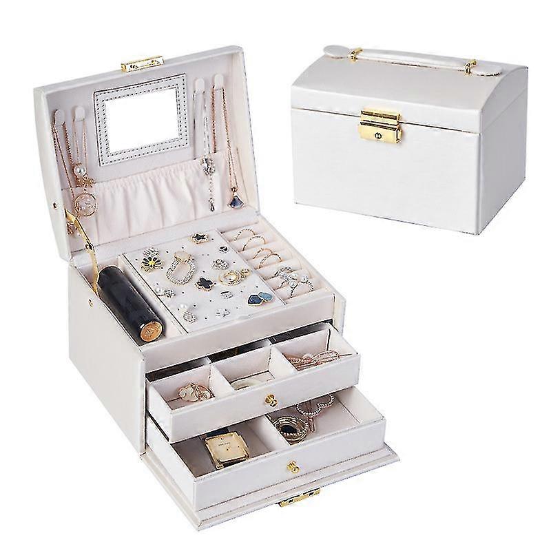 Multi-Layer Multifunctional Pu Leather Light Luxury Drawer Type Jewelry Storage Box