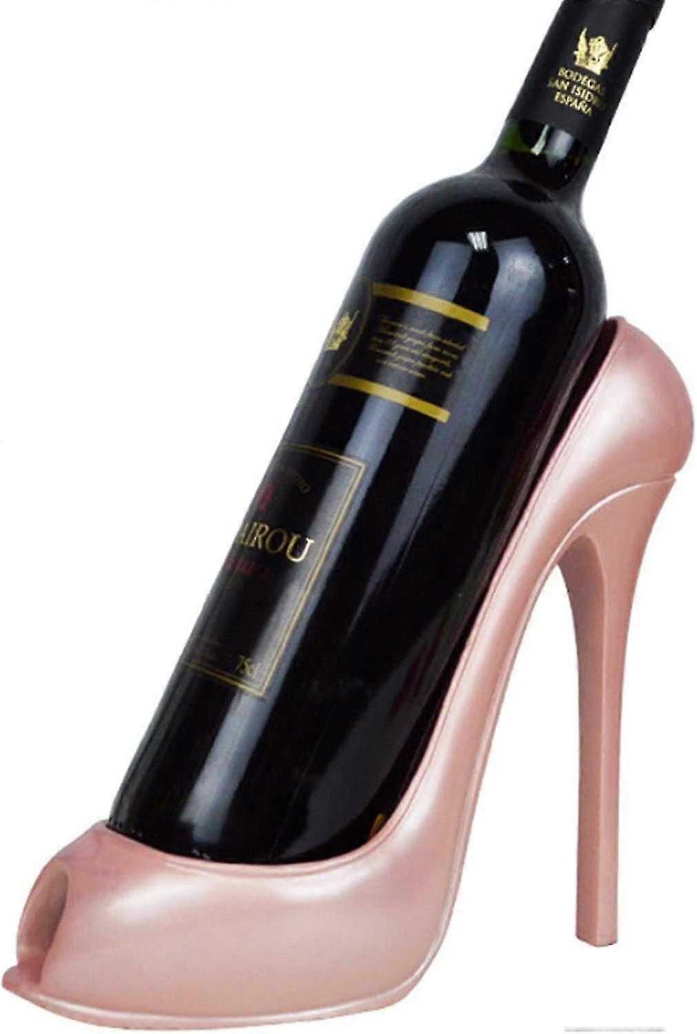 High Heel Wine Holder Rack Counter Top Storage Stand for Wedding Party (Rose Gold High Heel)
