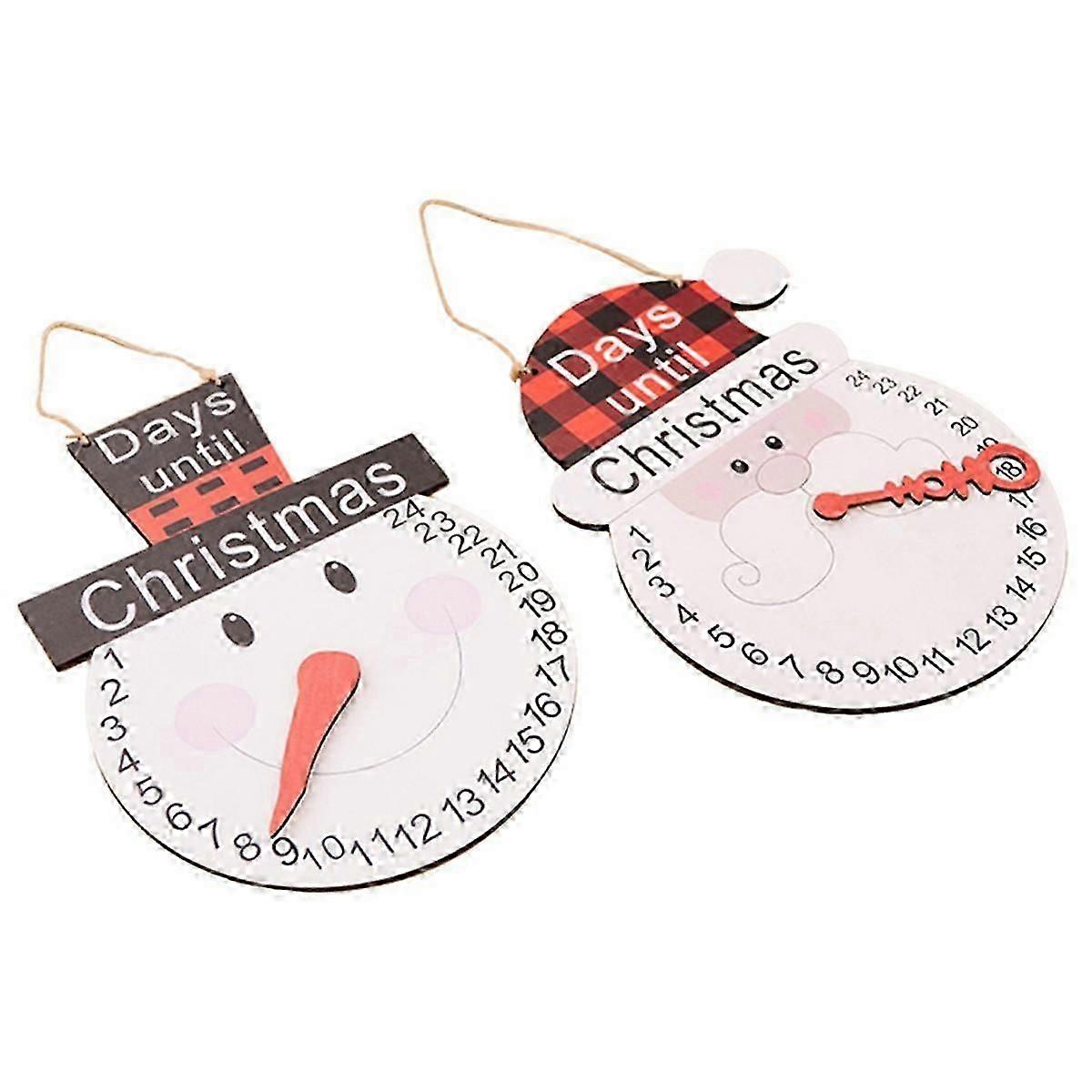 木製サンタ - クリスマス - カレンダー、クリスマス - コレクション装飾的な再利用可能な木製カウントダウンカレンダー