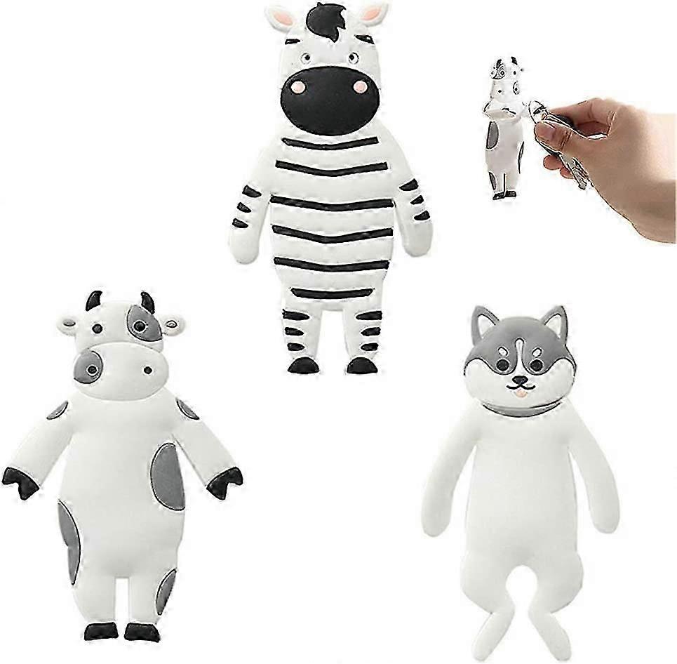 3 Pieces Cartoon Bendable Animal Self-Adhesive Hooks Assorted Styles