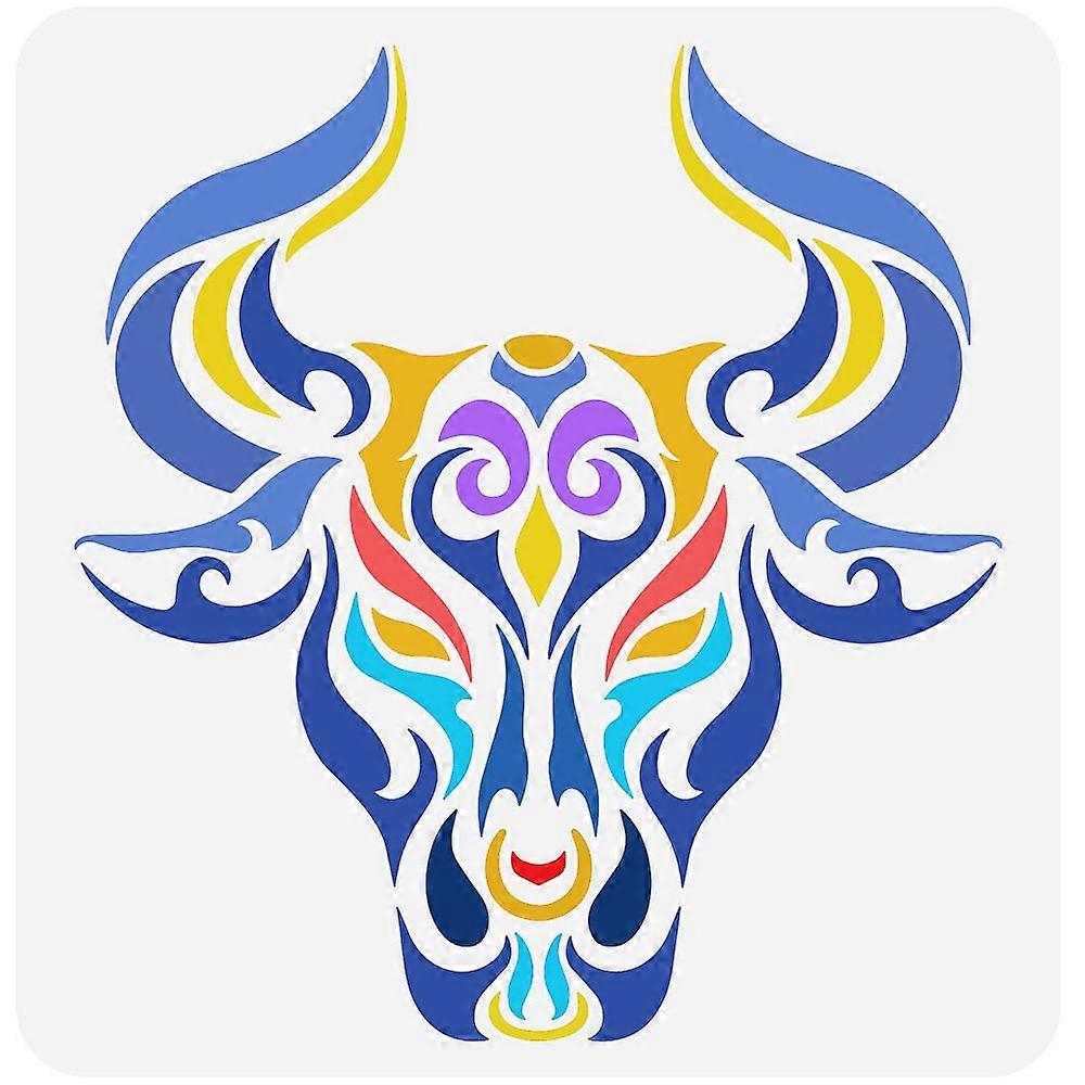1pc PET Hollow Out Drawing Painting Stencils for DIY Scrapbook Photo Album Cattle Pattern 30x30cm