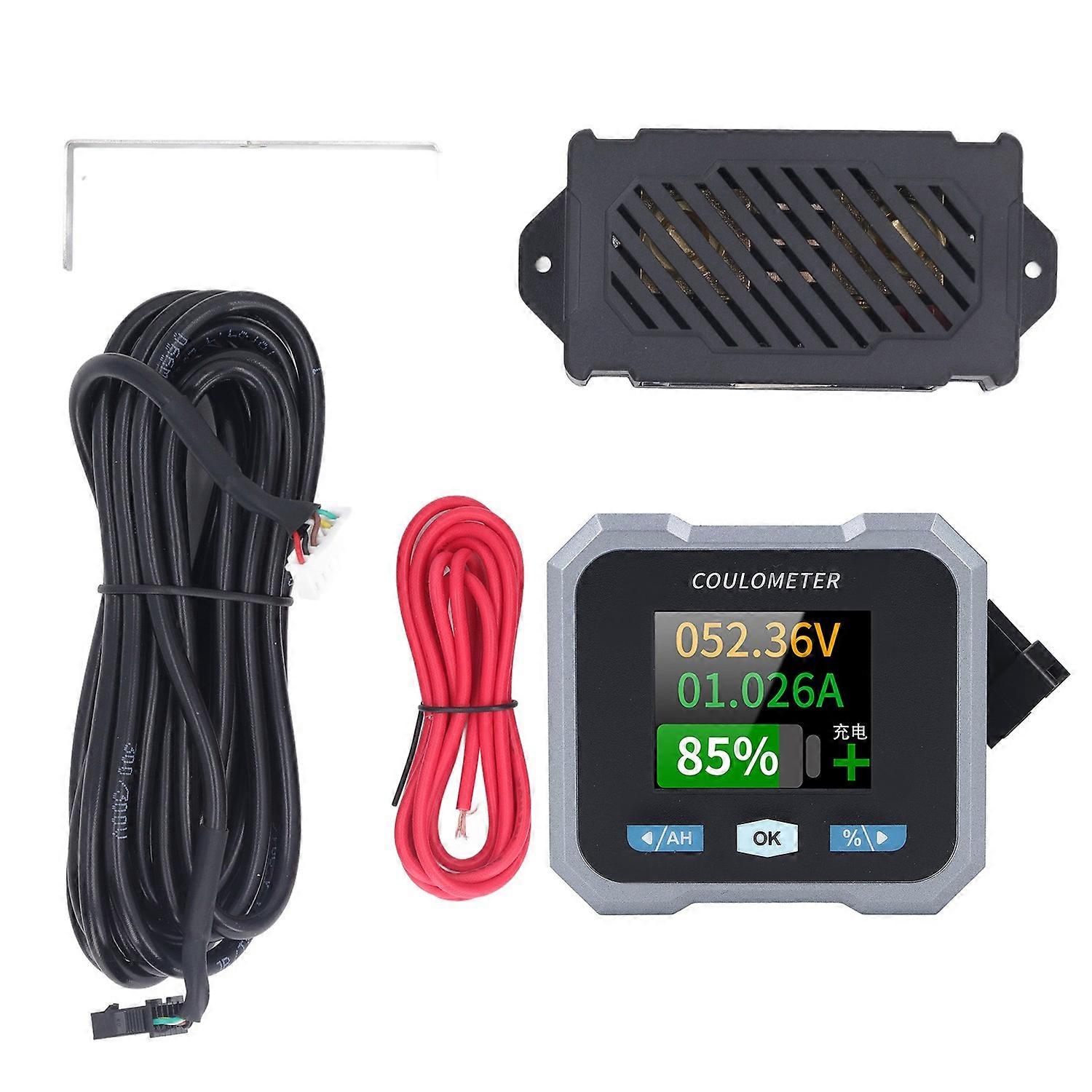 Battery Monitor with Shunt 10‑100V 0‑100A 1.8 Inch LCD Waterproof Bluetooth Battery Monitor for Acid