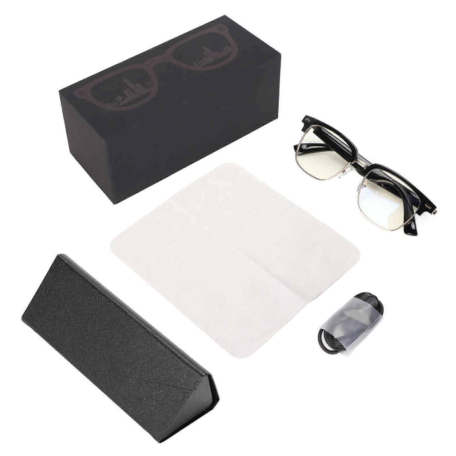 Smart Glasses BT 5.0 Stereo Prevents Blue Light Hands Free Calling Built in Mic Semi Open Wireless Glasses