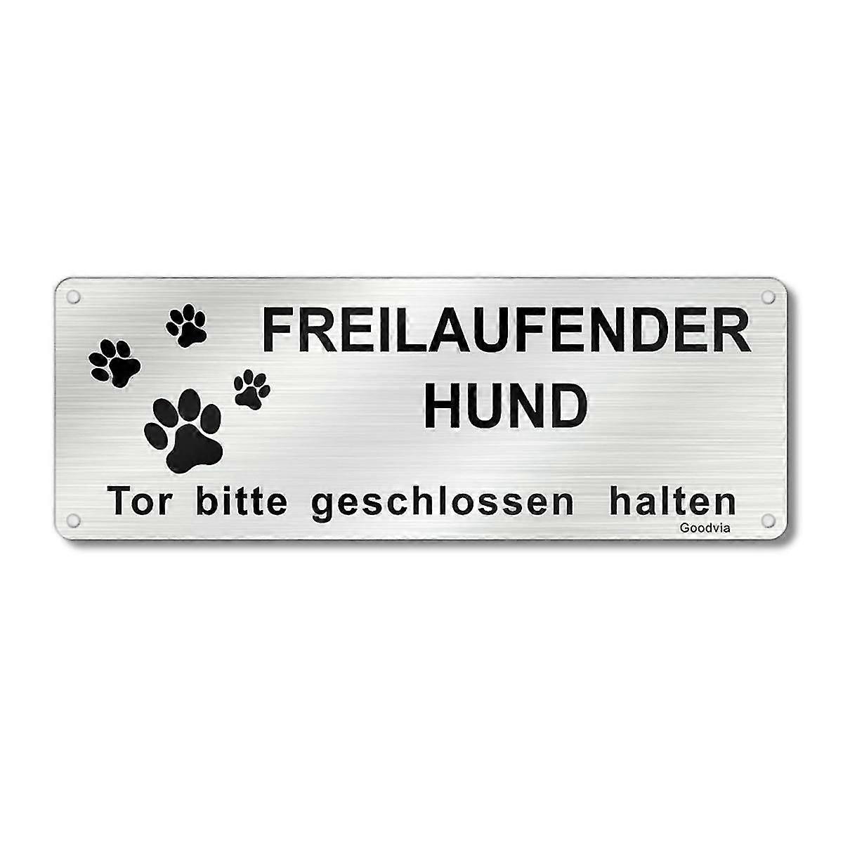 Hier Wache Ich Hund Vorsicht Freilaufender Hund σημάδι betreten auf eigene gefahr σημάδι βουρτσισμένο