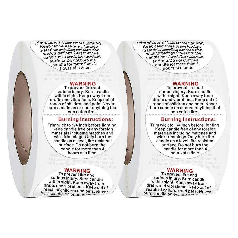 2roll Warning Labels Candle Jar Container Stiers Candle Safety Warning Stier For Candle Diy,5261
