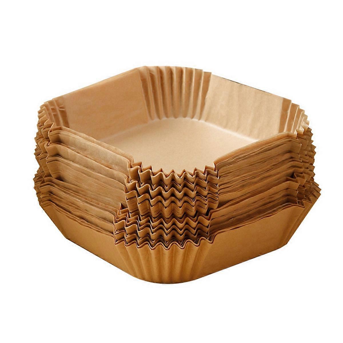 100pcs Square Air Fryer Paper Pad Oil-Proof Paper Liners for Baking and Cooking 20x20x4.5cm