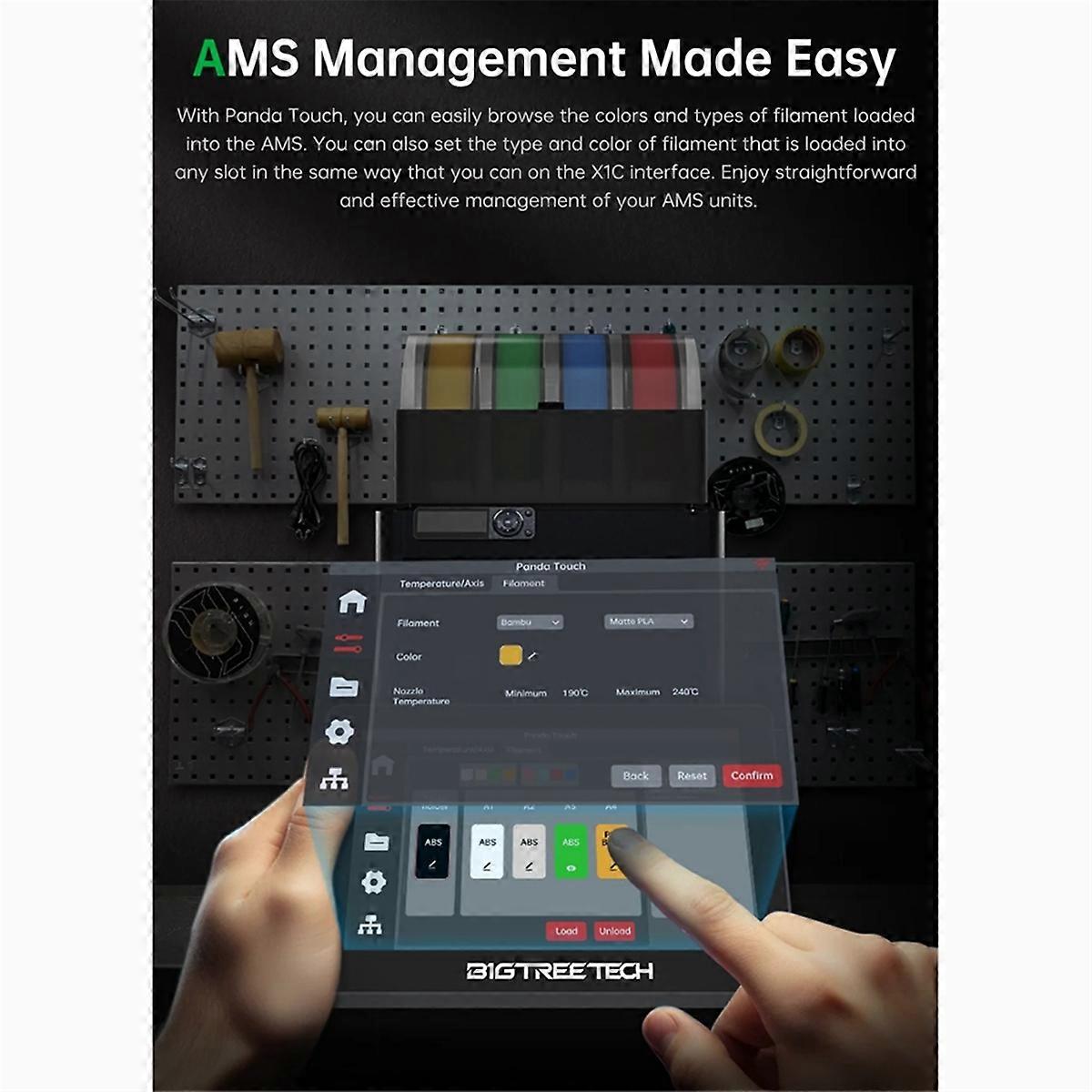 Panda Touch 5 Inch Touch Screen Wifi Display for P1P P1S Multi-Printer Control Klipper Screen