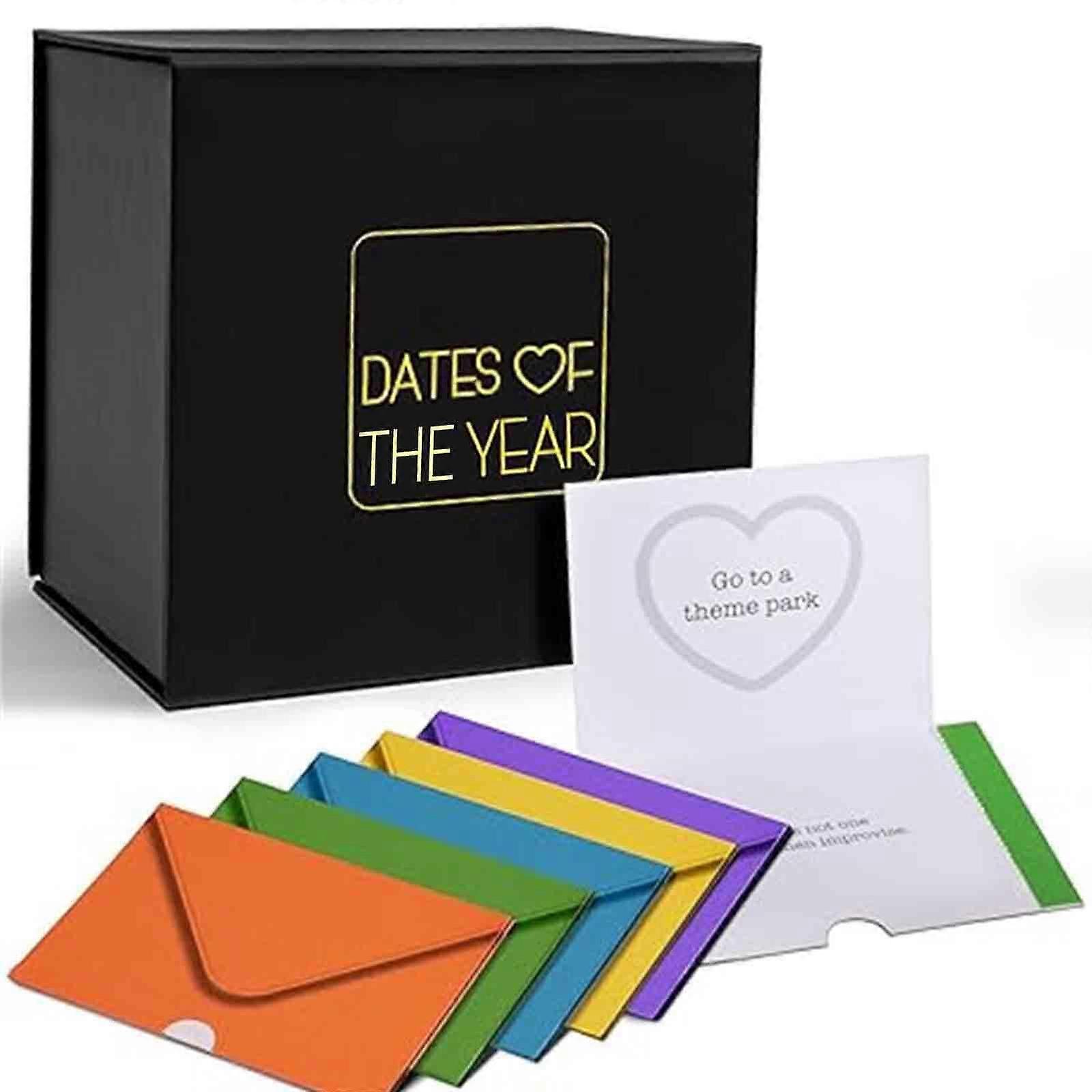 52 Week of Dates Box - Romantic Date Night Envelopes - Fun & Surprising Gift