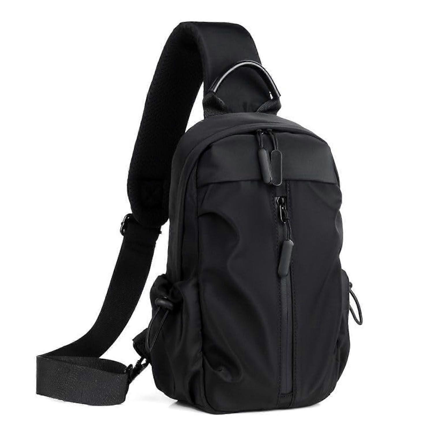 Sling backpack bag for men, black mini is theft a strap motorcycle backpack for men