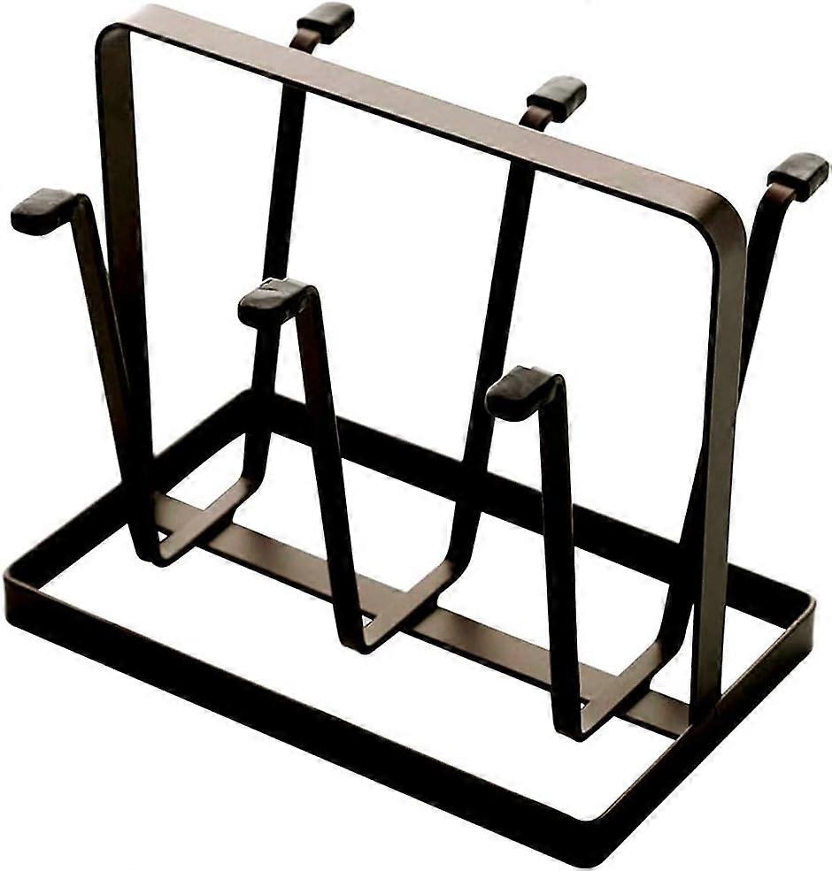 6 cup metal rack, silicone protected hooks, non-slip