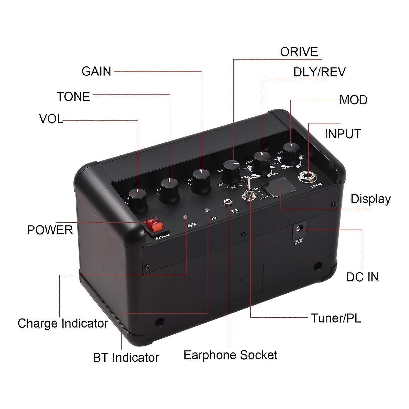 Rowin ενισχυτής ηλεκτρικής κιθάρας 15W ασύρματος ενισχυτής ακουστικής κιθάρας ηχείων BT με τη λειτουργία συντονισμού 8 ηχητικά εφέ 2200mAh επαναφορτιζόμενη μπαταρία για καθημερινές δημόσιες σχέσεις