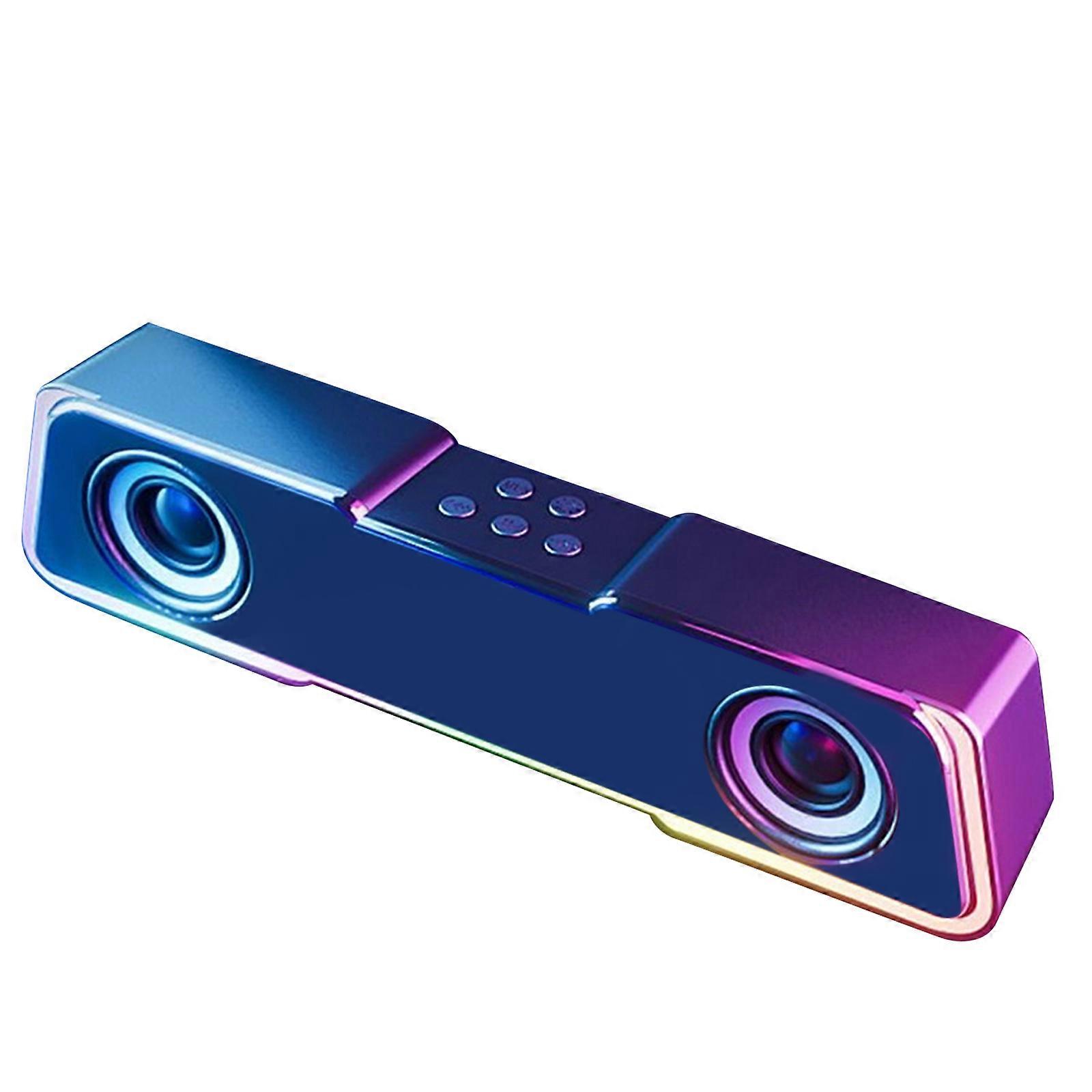 Desktop Bluetooth Speaker with Multi-Colored LED Light and USB Wired